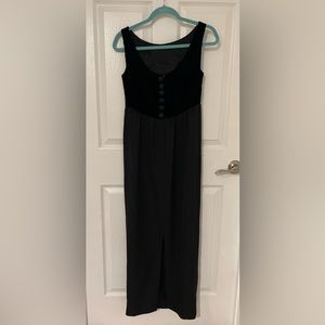 Vintage tuxedo dress with velvet top half